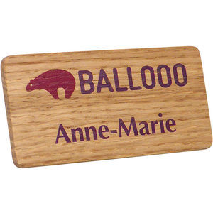 Real wood name badges printed