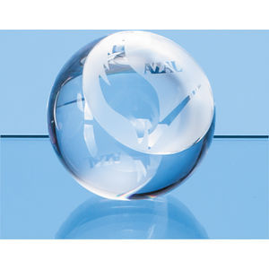 8cm Optical Crystal Sliced Ball with a Flat Front