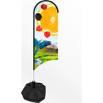 Large Wing Feather Flag Banner With Water/Sand Base