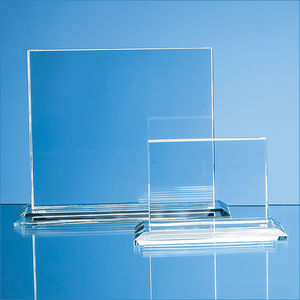17.5cm x 20cm x 12mm Clear Glass Horizontal Rectangle Award