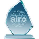 15cm x 15mm Jade Glass Facetted Ice Peak Award