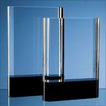 18cm Optical Crystal Rectangle with Onyx Black Base