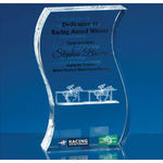 17.5cm Optical Crystal Freestanding Wave Award