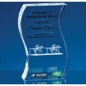 20cm Optical Crystal Freestanding Wave Award