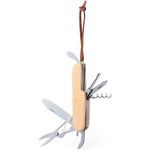 Multifunctional tool pocket knife 9 functions bamboo grip