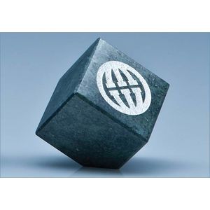 5cm Green Marble Bevel Edged Cube