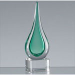18cm Handmade Crystal Emerald Green Teardrop Award