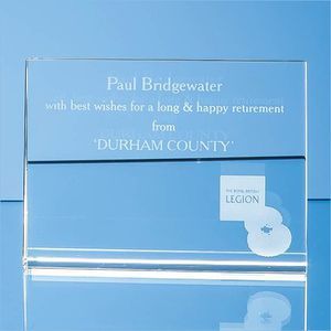 12cm Optical Crystal Horizontal Wedge Award