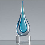18cm Handmade Crystal Turquoise Blue Teardrop Award