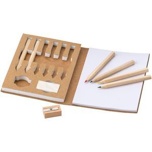 Colouring set notebook coloured pencils eraser pencil sharpener