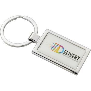 Rectangular Alloy Injection Keyring (UK Stock)