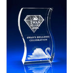 Crystal Wave Award or Trophy 3D Engraved