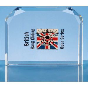 16cm Optical Crystal Horizontal Facet Rectangle Award