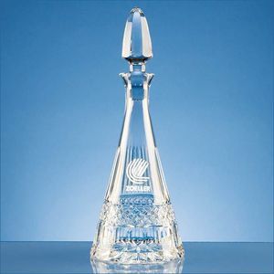 0.75ltr Lead Crystal Pyramid Wine Decanter