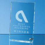 18cm x 11cm x 1cm Jade Glass Rectangle with Chrome Pin H or V