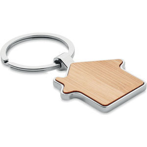 House Key Ring Metal Bamboo