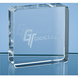 6cm Optical Crystal Square Paperweight