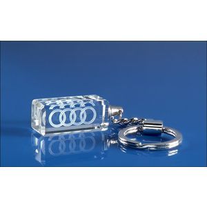 Crystal Rectangle Keyring 3D Engraved