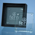 4 off 10cm Jade Glass Square Coasters in a Gift Box