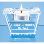 7.5cm Optical Crystal Tapered Tealight Holder
