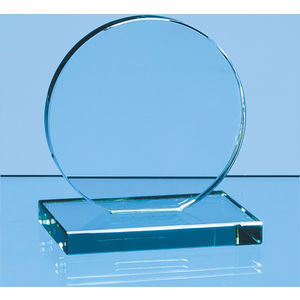 10cm x 12mm Jade Glass Circle Award