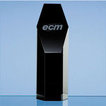 19cm Onyx Black Optical Crystal Hexagon Award