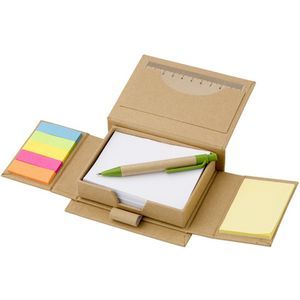 Memo holder notebook sticky notes ball pen ruler (12 x10.3 x3.4 cm)