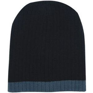 Two Tone Cable Knit Beanie - Toque