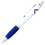Bullet Nash ballpoint pen with white barrel and coloured grip