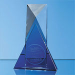 18cm Nik Meller Design Clear Optical Crystal & Cobalt Blue Mixx Award