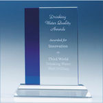 15cm Optical Crystal Blueline Rectangle