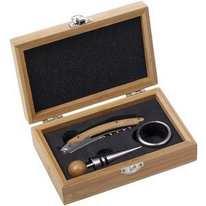 Bamboo wine set 3 pcs (10.7x16.2x4.9 cm
