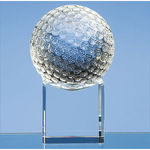8cm Optical Crystal Golf Ball on a Clear Crystal Base