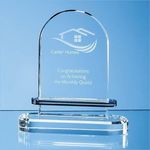 18cm Optical Crystal Arch with Single Sapphire Blue Band