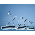 21cm Optical Crystal 5 Pointed Star on Base Award