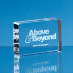 9cm Optical Crystal Stand Up Rectangle Paperweight