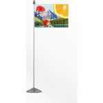 Table Flag - Landscape Chrome Base
