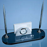 21.5cm Smoked Glass Desk Set