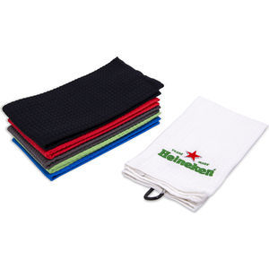 Waffle Embroidered Tri Fold Golf Towel
