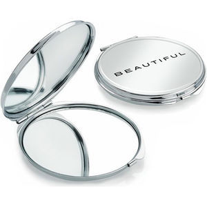 Silver Coloured Compact Mirror Style