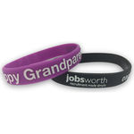 Single Colour Wristband - Embossed/Raised with Colour Fill In