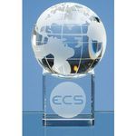 6cm Optical Crystal Globe on Clear Base