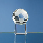 5cm Optical Crystal Football on a Clear Crystal Base