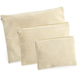 Cotton Cosmetic Zippered Bag Large
