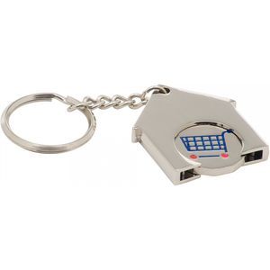 House Shaped Trolley Coin Keyring (Stamped Iron Soft Enamel Infill)
