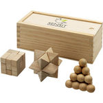Bullet Brainiac 3-piece wooden brain teaser set