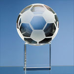 10cm Optical Crystal Football on a Clear Crystal Base