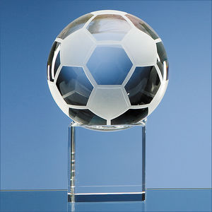 10cm Optical Crystal Football on a Clear Crystal Base