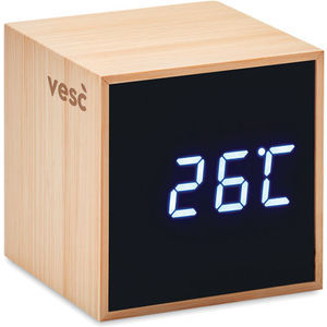 LED Alarm Clock Bamboo Casing