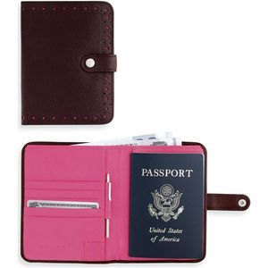 Cross Autocross Leather Mens Passport Wallets Brown Pink
